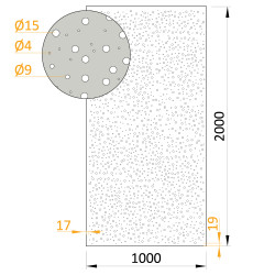 Dierovaný plech, 1000x2000x1.5mm, kruhové otvory, pozink Dierovaný plech, 1000x2000x1.5mm, kruhové otvory, pozink